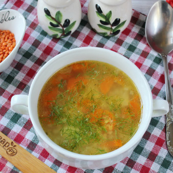 Суп с чечевицей и морковью