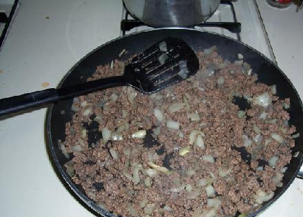 1. Этап. Тройной сырный Зити: Готовый фарш.