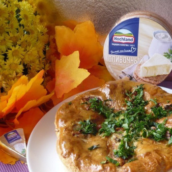 Слоеный пирог с плавленым сыром