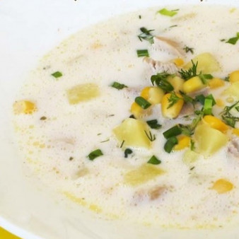 Сливочный суп с курицей