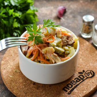 Немецкий салат с фасолью