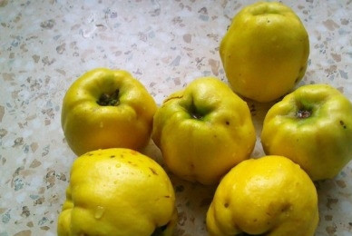 1. Этап. Варенье из айвы и грецких орехов: Айву тщательно моем, а затем очищаем от кожуры.