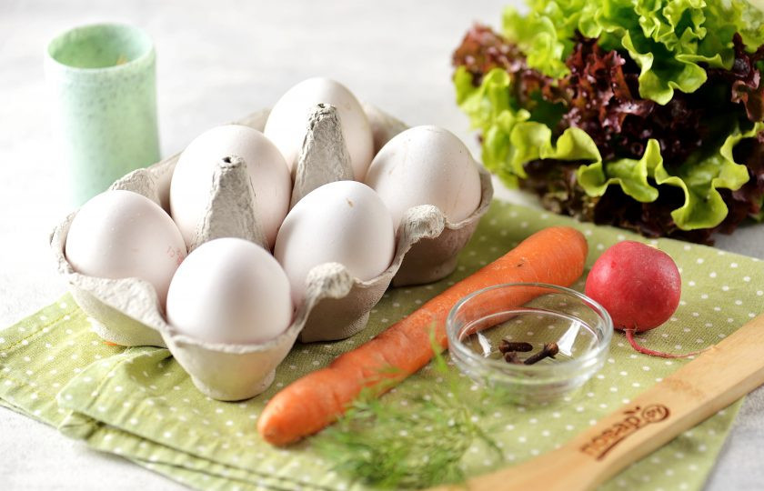 1. Этап. Новогодний завтрак Веселый кролик: Подготовьте ингредиенты.