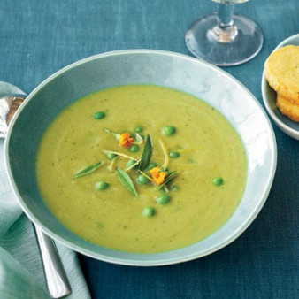 Asparagus Soup with Parmesan Shortbread Coins