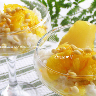 Рисовый пудинг с грушей