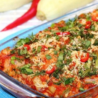 Курица с овощами (слоями)