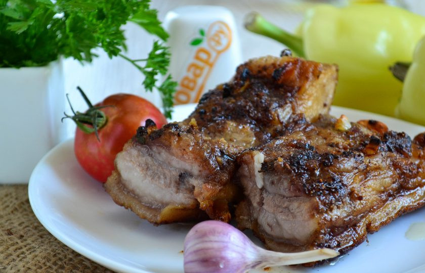 1. Этап. Сало в рукаве в духовке: Приятного аппетита!