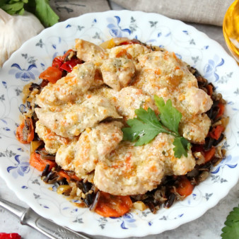 Куриные грудки в сливочном соусе в мультиварке