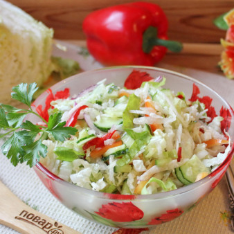 Постный салат из пекинской капусты