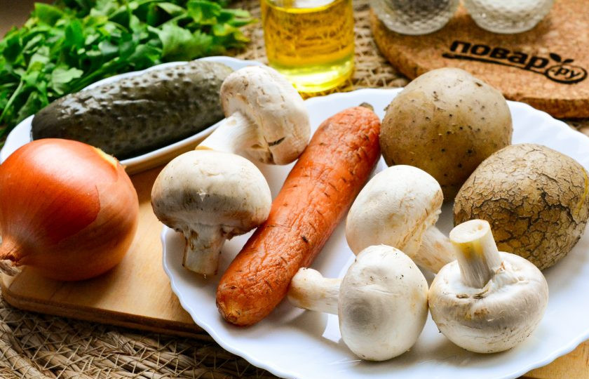 1. Этап. Салат Золушка: Подготовьте все ингредиенты для приготовления салата 