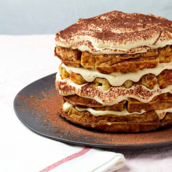 Keto Tiramisu Chaffle Cake