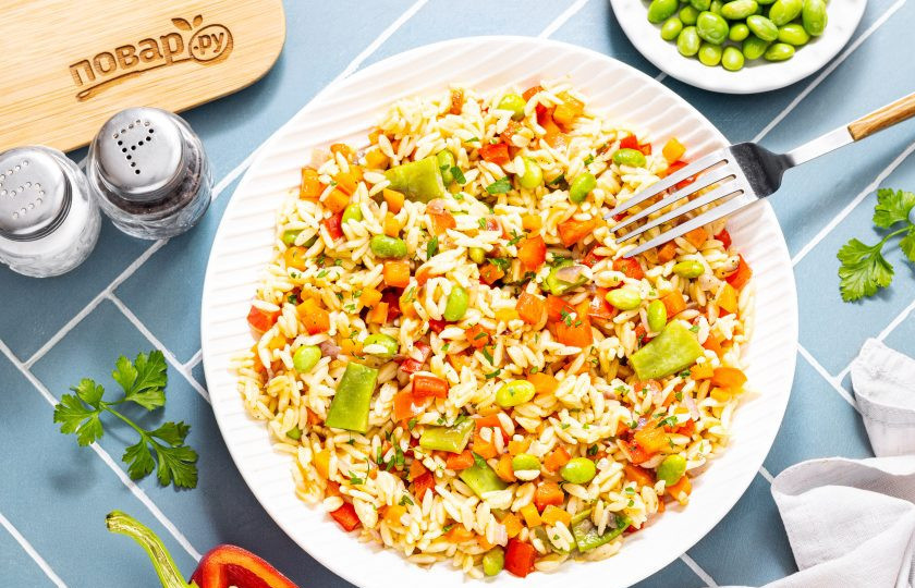 1. Этап. Паста орзо с овощами: Паста орзо с овощами готова, приятного вам аппетита!