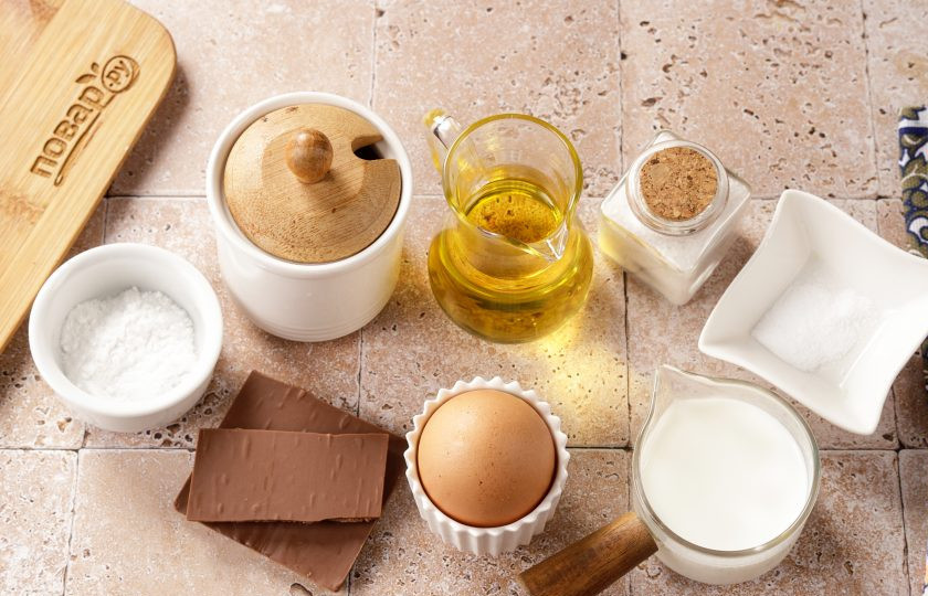 1. Этап. Кексы в аэрогриле: Подготовьте все ингредиенты по списку.