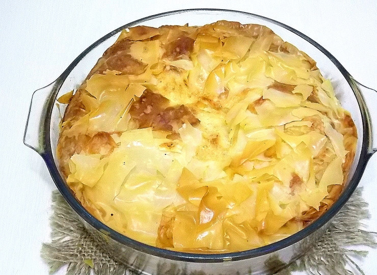 1. Этап. Гибаница: Запекайте в духовке при температуре 200 градусов в течение 50 минут, до золотистой корочки.