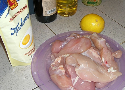 1. Этап. Шашлык с лимоном: Приготовить продукты.