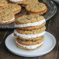 Peanut Butter Oatmeal Sandwich Cookies with Marshmallow Crème Filling