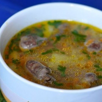 Суп из куриных желудков