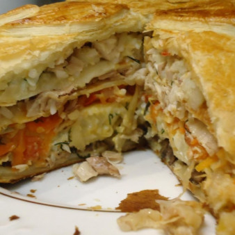 Курник из бездрожжевого теста