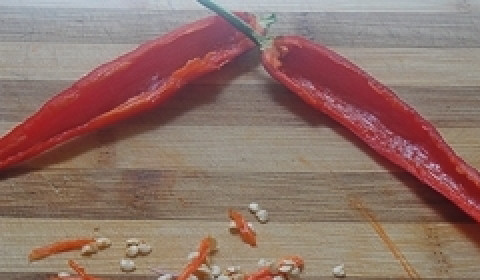 1. Этап. Консервированная пекинская капуста: Также поступаем с острым перцем. Будьте бдительны — работать с ним нужно крайне осторожно!