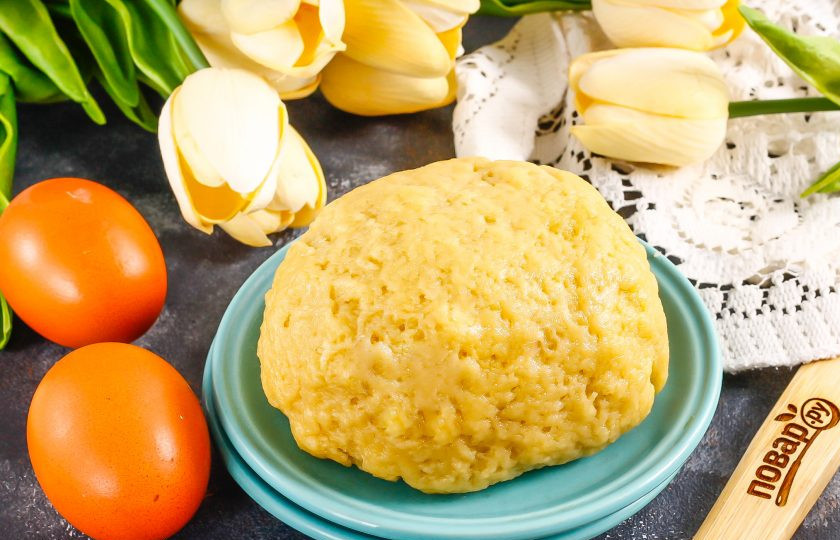 1. Этап. Песочное тесто с яйцами: Спустя указанное время тесто полностью готово к выпеканию.