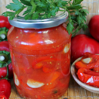 Лечо с чесноком