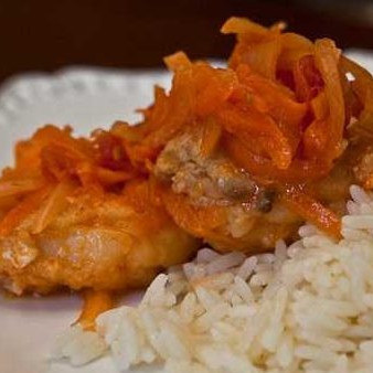 Рыба с овощами под маринадом