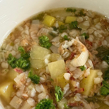 1. Этап. Айнтопф с гречкой и луком-пореем: ??