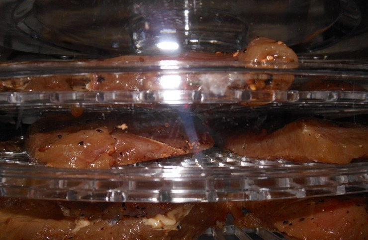 1. Этап. Сушеная говядина: Теперь устанавливаем температуру сушки в 70-72 градуса, время сушки 24 часа.