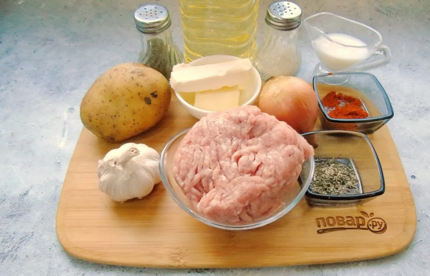 1. Этап. Тосканский суп с фаршем: Подготовьте ингредиенты для приготовления тосканского супа с фаршем.