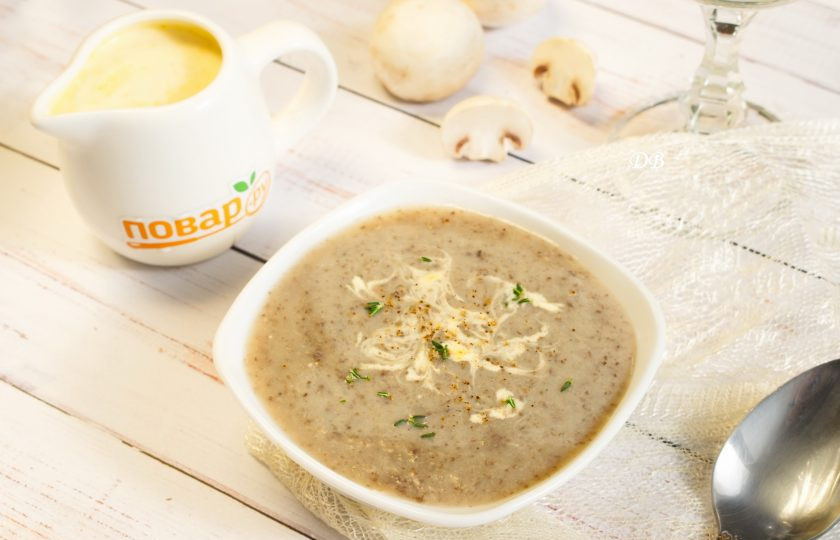 1. Этап. Суп-пюре с шампиньонами и картофелем: 6. Приятного аппетита!