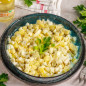 Салат с солеными огурцами, яйцами и картошкой