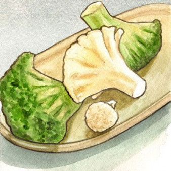 Grilled Cauliflower Salad with Raisin-Almond Dressing