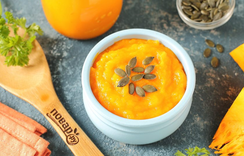 1. Этап. Пюре из тыквы без сахара на зиму: Пюре из тыквы без сахара на зиму готово. Приятного аппетита!
