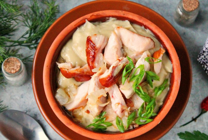 1. Этап. Гороховое пюре с копченой курицей: Приятного аппетита!