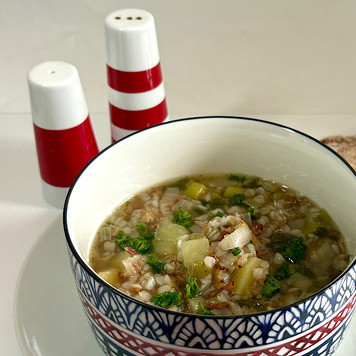 1. Этап. Айнтопф с гречкой и луком-пореем: ??