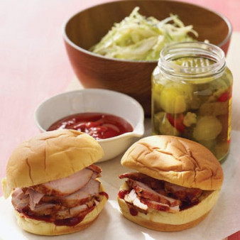 Barbecue Pork Sandwiches with Cabbage Slaw