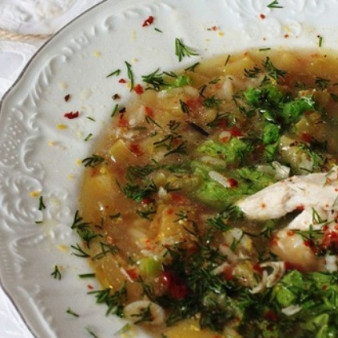 Куриный суп с крупой