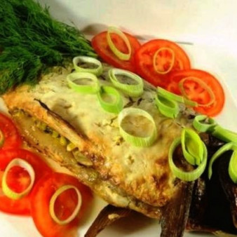 Карп с шампиньонами