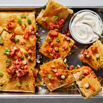 Sheet-Pan Spanakopita Quesadillas
