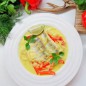 Pike perch in coconut milk with saffron