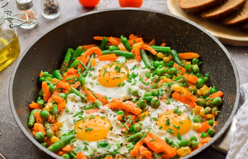 1. Этап. Яичница с мексиканской смесью: Приятного аппетита!