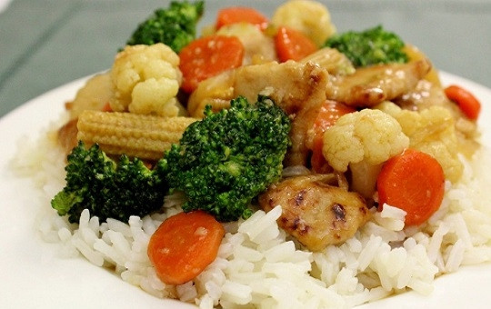 1. Этап. Куриное филе с овощами: 11. Кажется, будто процессов много, но на самом деле обжаривать овощи нужно быстро, чтобы они стали мягкими, но прекрасно держали форму, а не разваливались. Подавайте к столу блюдо с любимым гарниром. Идеальный вариант - отварной рис. Приятного аппетита!