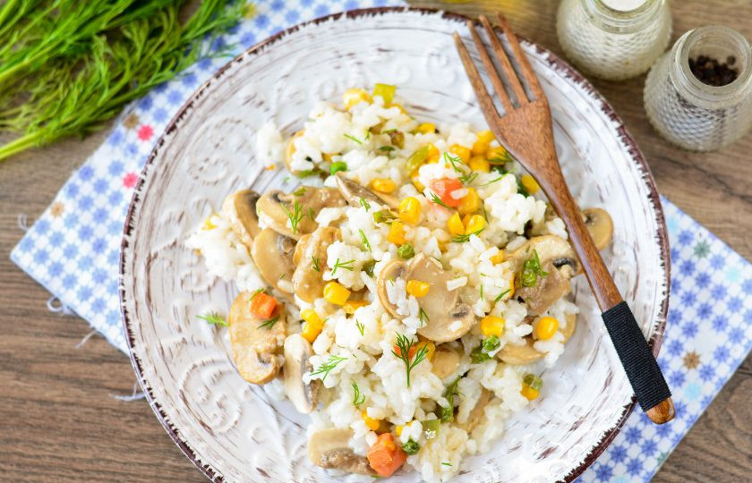 1. Этап. Диетический ризотто: Сразу подавайте к столу. Приятного аппетита!