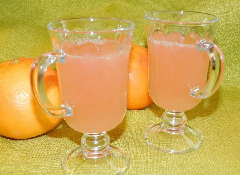 1. Этап. Напиток из грейпфрута с имбирем: Разлейте по бокалам. По желанию добавьте лёд. Приятного аппетита!