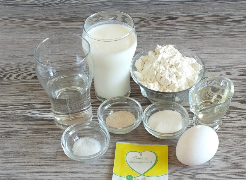 1. Этап. Пончики в хлебопечке: Подготовьте необходимые ингредиенты.