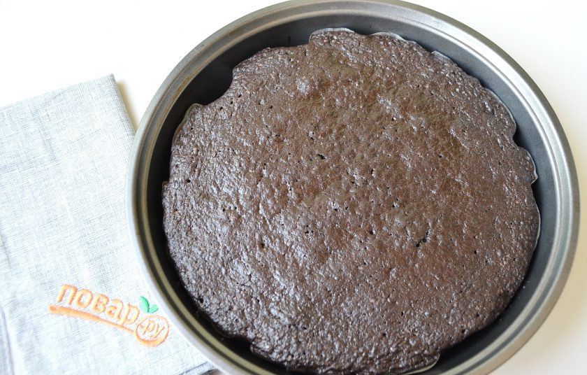 1. Этап. Аппетитный брауни: 9. Через 15 минут брауни готов, только не пересушите его, иначе будет сильно крошиться. Проверьте на готовность лучинкой, если сухая выходит — готово!