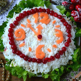 Салат Новогодние часы