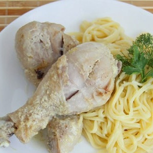 Тушеная куриная голень