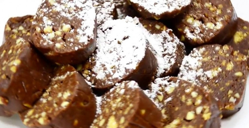 1. Этап. Сладкие колбаски из печенья: 6. И вот такую красоту в итоге получим! Приятного аппетита!