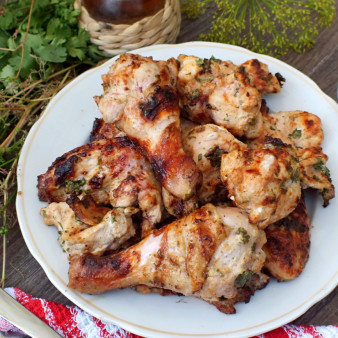 Шашлык из курицы с кинзой